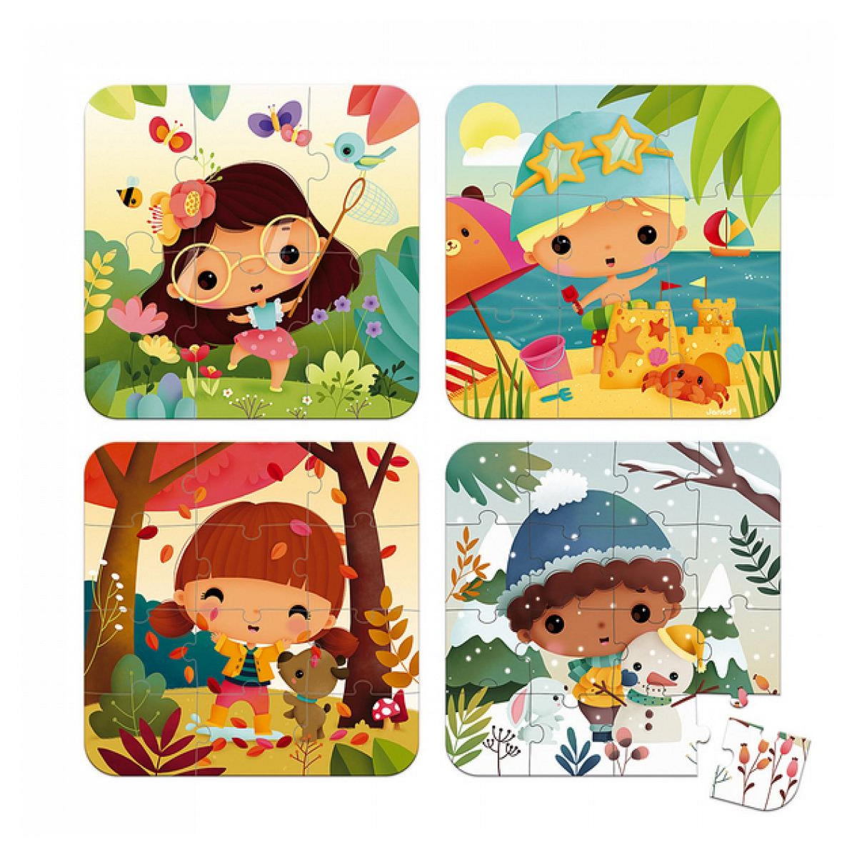 Juratoys-Janod 4 puzzles evolutif les 4 saisons