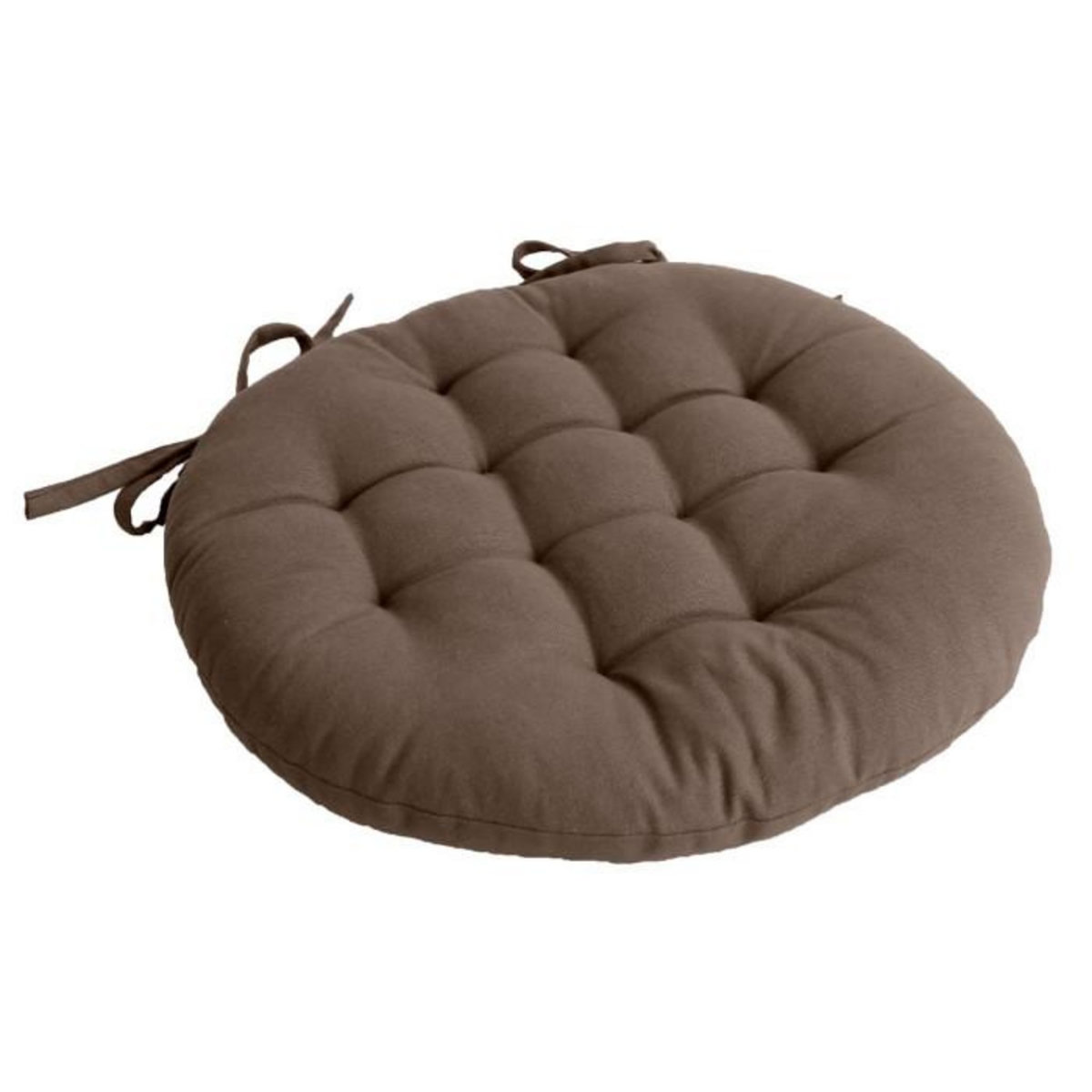 Paris Prix Galette de Chaise Piquée Uni  Panama  38cm Vison