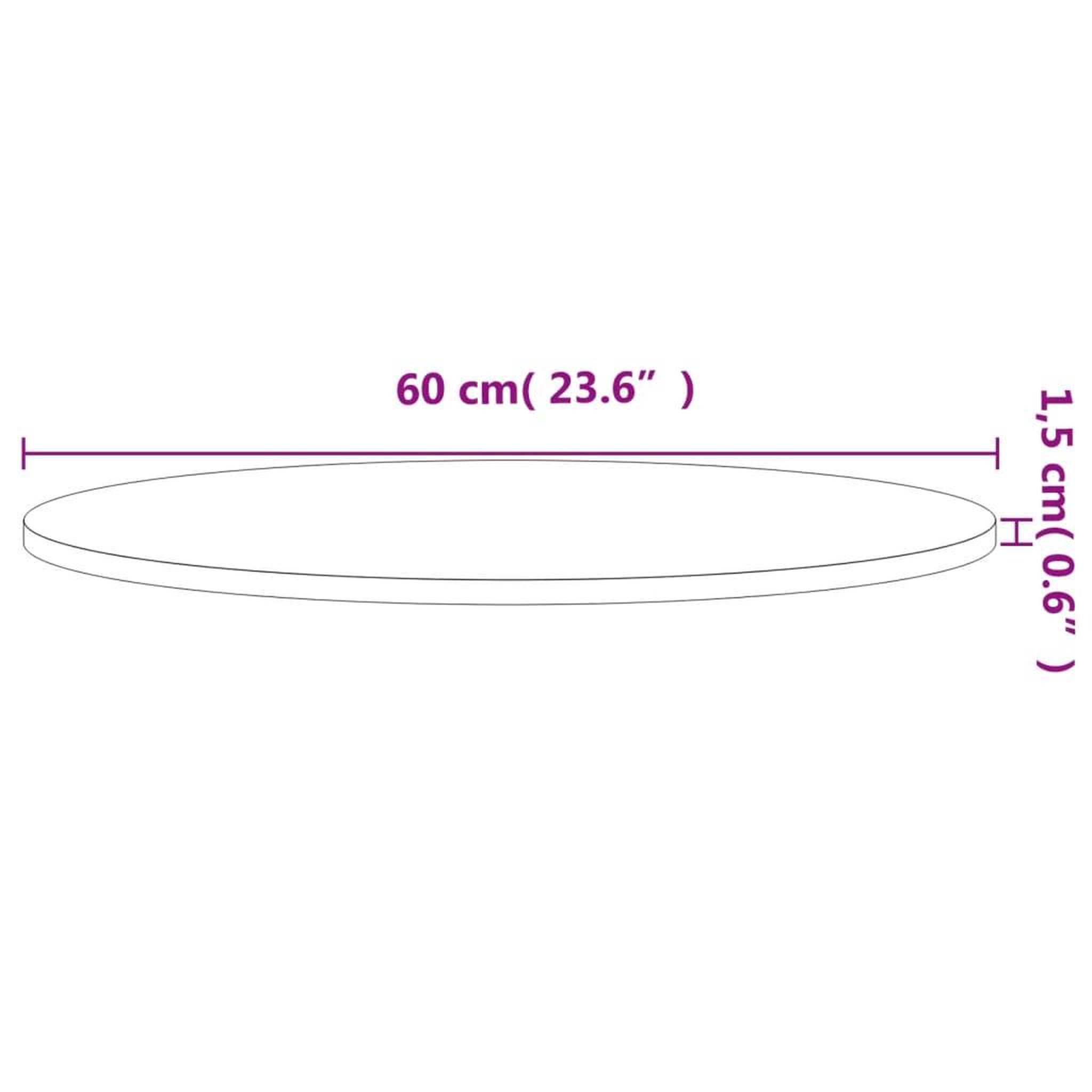 Voir la diapositive 4 : VIDAXL Dessus de table Ø60x1,5 cm rond bois massif de hetre