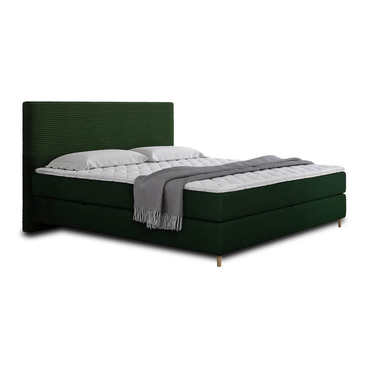 BEST MOBILIER Rafaela - lit boxspring - 180x200 - coffres et surmatelas inclus - en velours