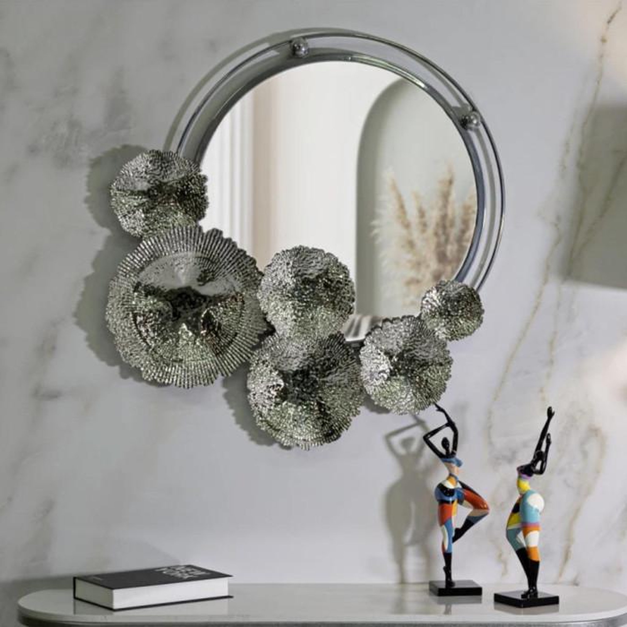 Voir la diapositive 5 : Paris Prix Miroir Mural Design  Kandi  85cm Argent