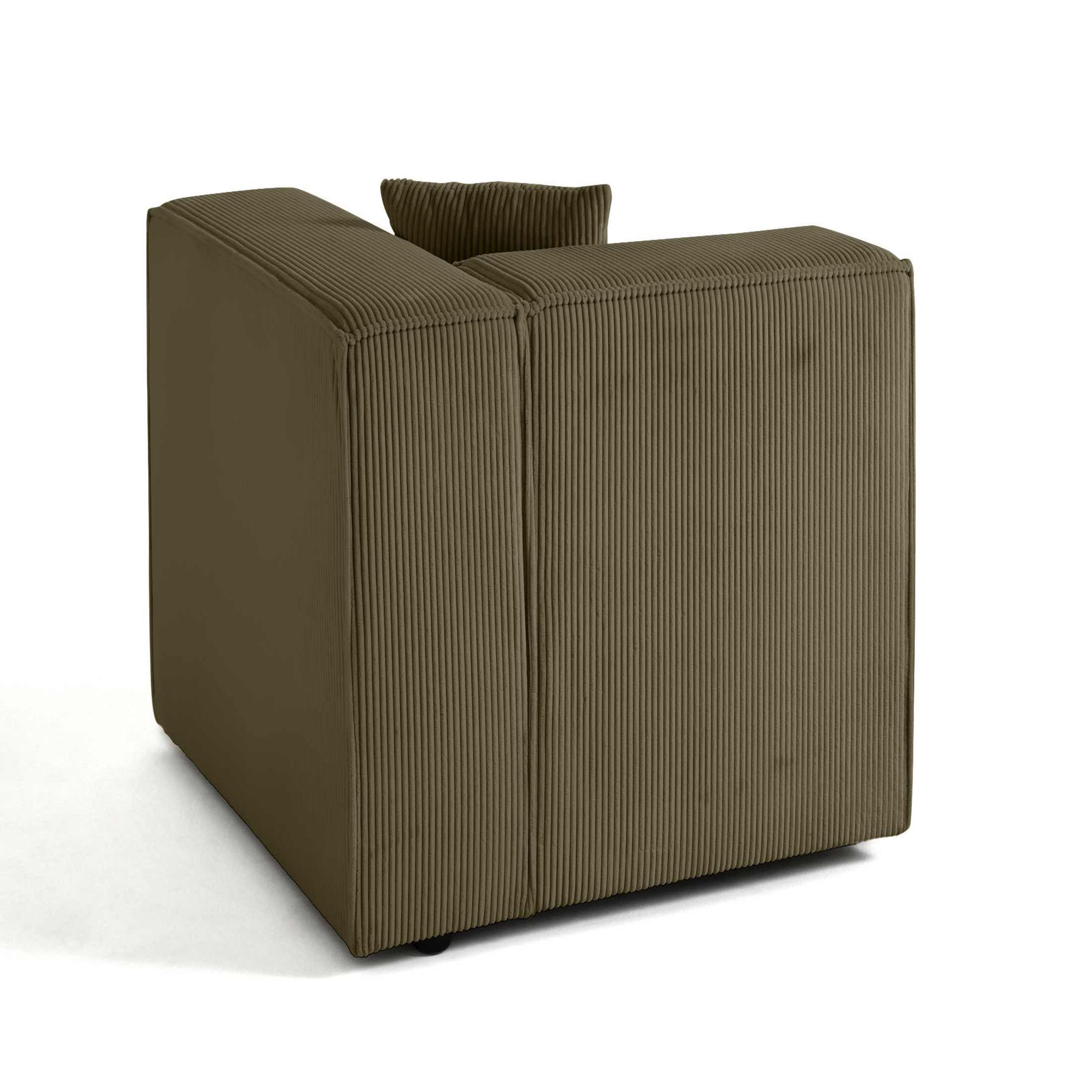 Voir la diapositive 3 : LISA DESIGN Arty - module d'assise droit - en velours côtelé
