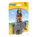 PLAYMOBIL 9381 - 1.2.3 - Soigneuse avec éléphanteau