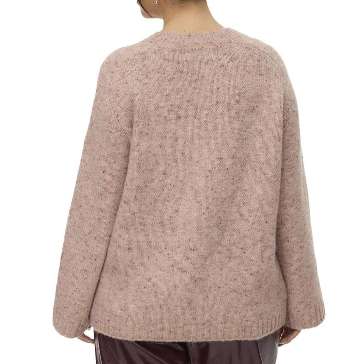 Vero Moda Pull en Maille Rose Femme Vero Moda Curve Cingrid