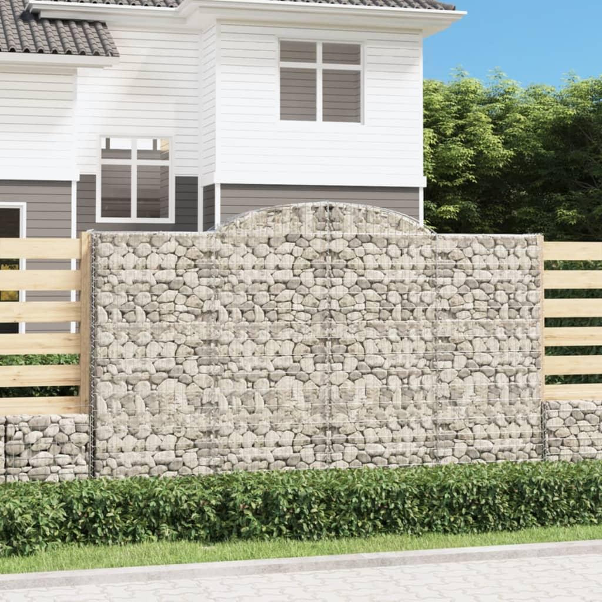VIDAXL Paniers a gabions arques 12 pcs 300x50x180/200 cm fer galvanise