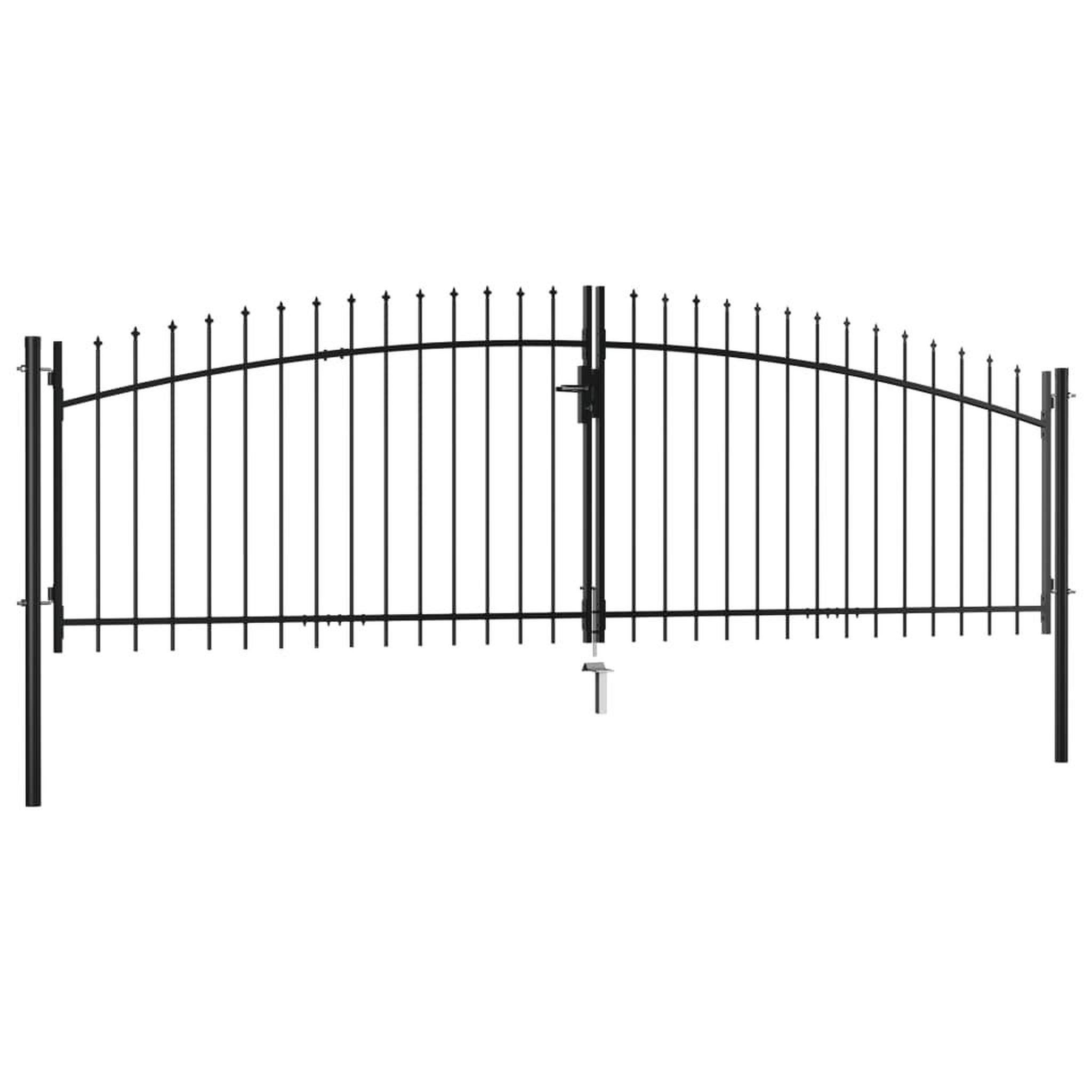 Voir la diapositive 2 : VIDAXL Double portail avec haut sous forme de lance 400 x 175 cm