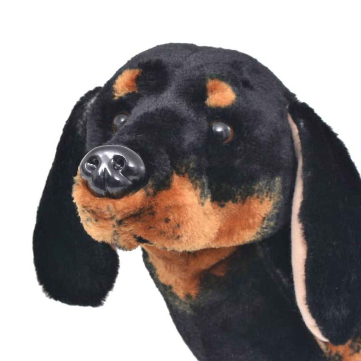 VIDAXL Jouet en peluche Chien de race Dachshund Noir XXL
