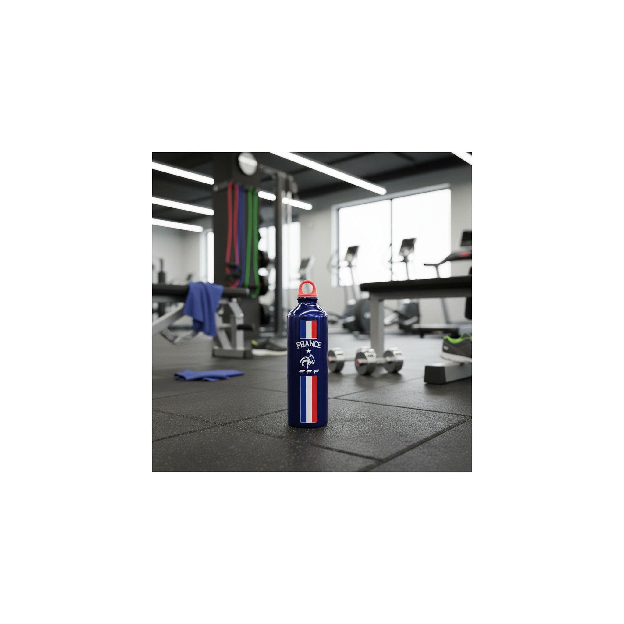 Voir la diapositive 6 : FFF Gourde de sport - fédération française de football - en aluminium - contenance : 750 ml