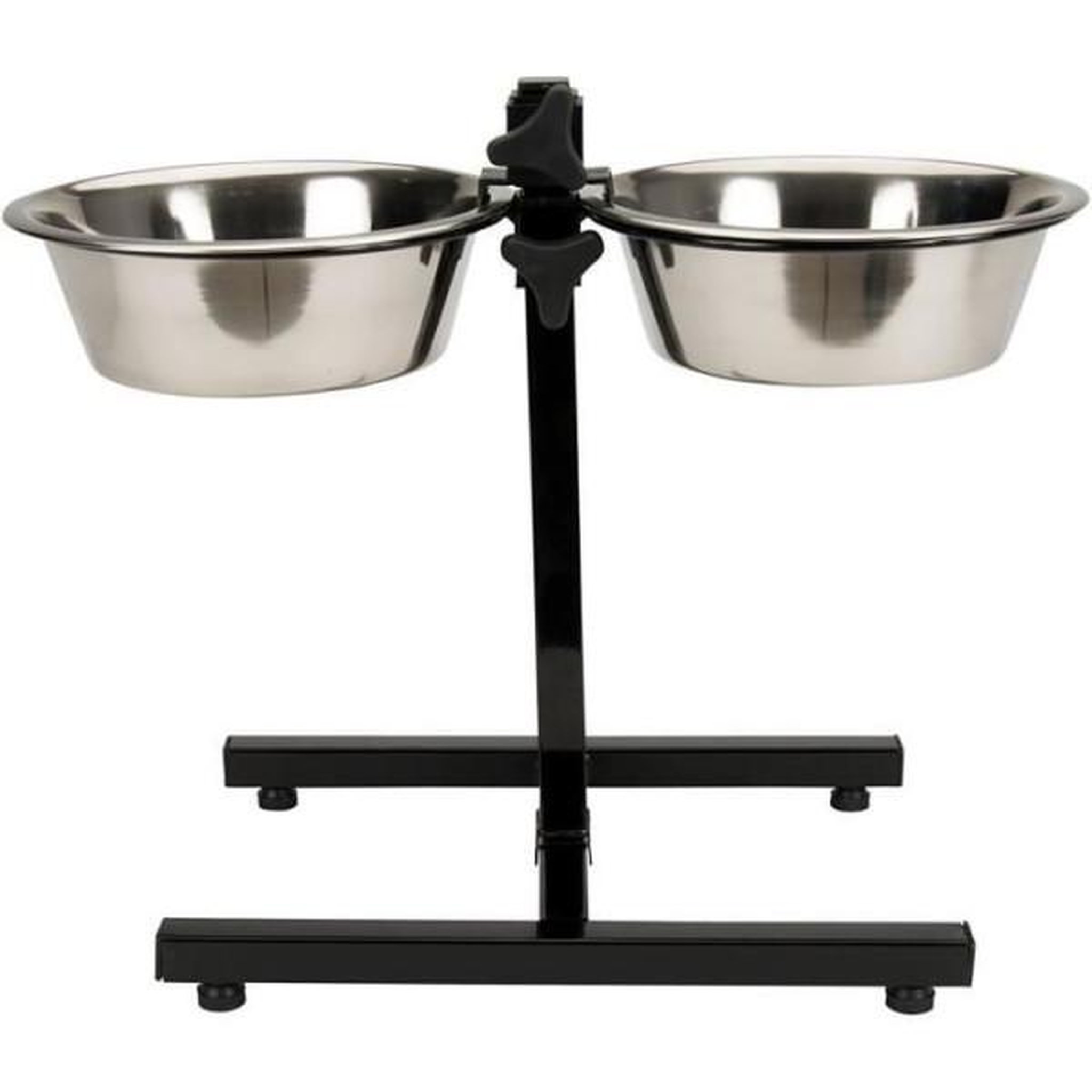MARKET24 Accessoire repas chien - TYROL - Support + 2 Bols Inox - 25 cm - 2,8 L - Réglable en hauteur