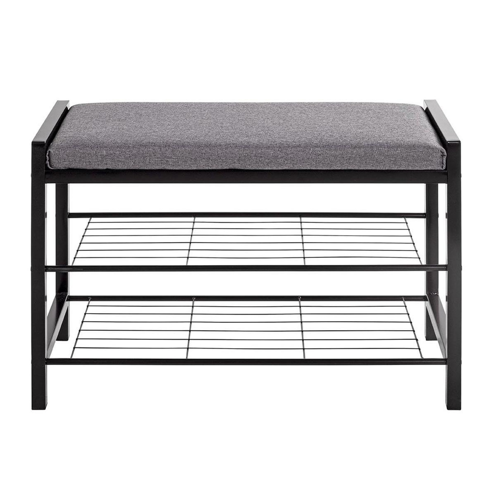 Voir la diapositive 2 : Paris Prix Banc rangement à chaussures  elia  75cm gris & noir