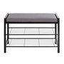 Voir la diapositive 2 : Paris Prix Banc Rangement à Chaussures  Elia  75cm Gris & Noir