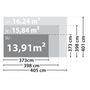 Voir la diapositive 3 : Abri de jardin bois VANTAA / 13.91m² / 34mm