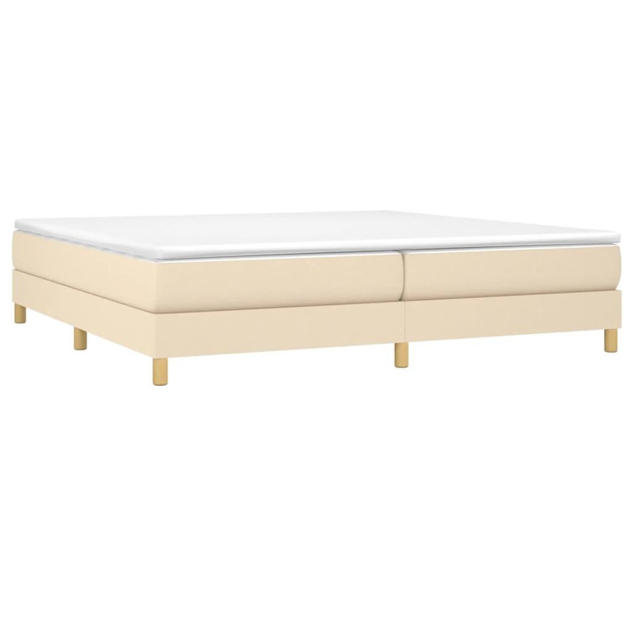 Voir la diapositive 3 : VIDAXL Cadre de lit sans matelas creme 200x200 cm tissu