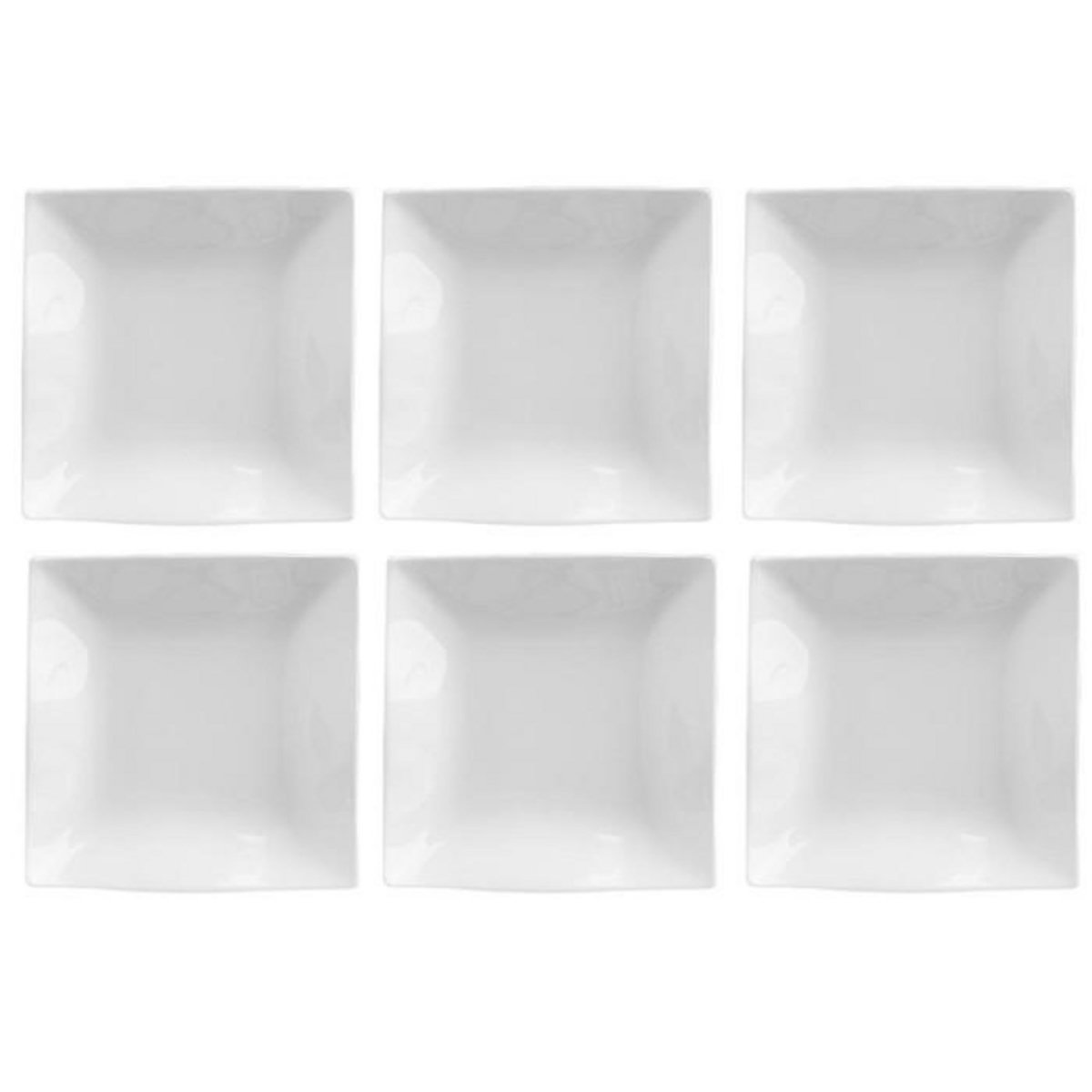 SECRET DE GOURMET Lot de 6 Coupelles Carrées  Onde  18cm Blanc