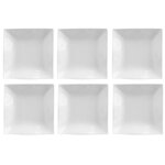 SECRET DE GOURMET Lot de 6 Coupelles Carrées  Onde  18cm Blanc