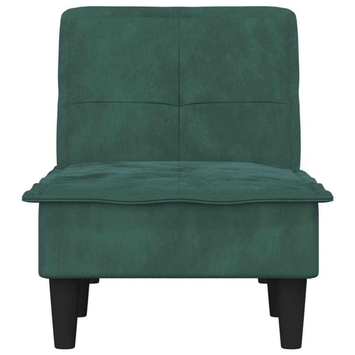 VIDAXL Chaise longue vert fonce velours
