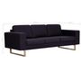 Voir la diapositive 6 : VIDAXL Canape a 3 places Tissu Noir
