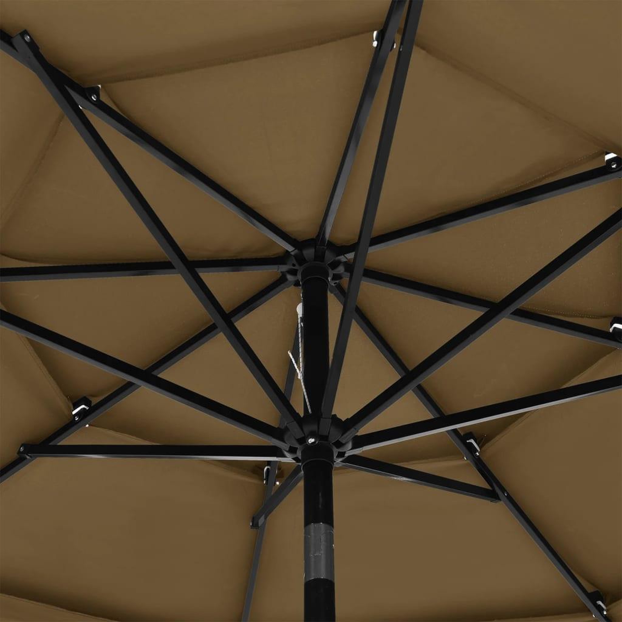Voir la diapositive 5 : VIDAXL Parasol de jardin a 3 niveaux avec mat en aluminium taupe 3 m
