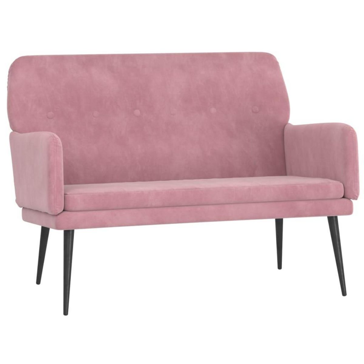 VIDAXL Banc Rose 108x79x79 cm Velours