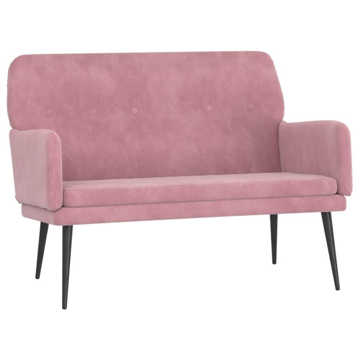 VIDAXL Banc Rose 108x79x79 cm Velours