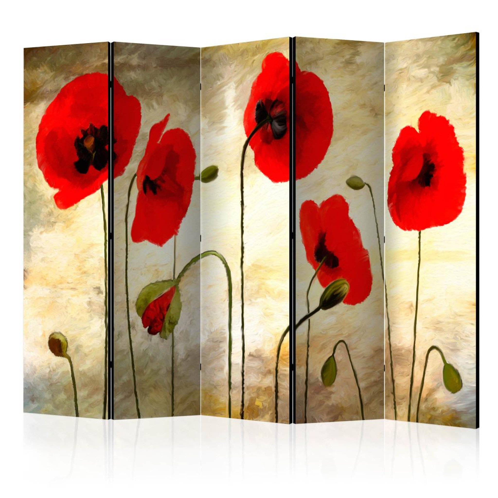Paris Prix Paravent 5 volets  golden field of poppies  172x225cm
