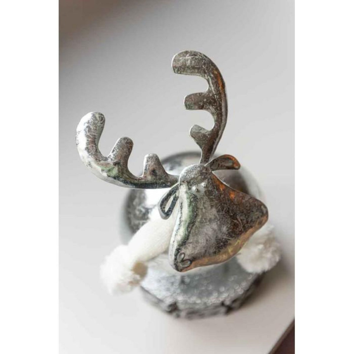 Paris Prix Statuette Déco  Cerf  24cm Argent & Blanc