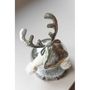 Voir la diapositive 2 : Paris Prix Statuette Déco  Cerf  24cm Argent & Blanc