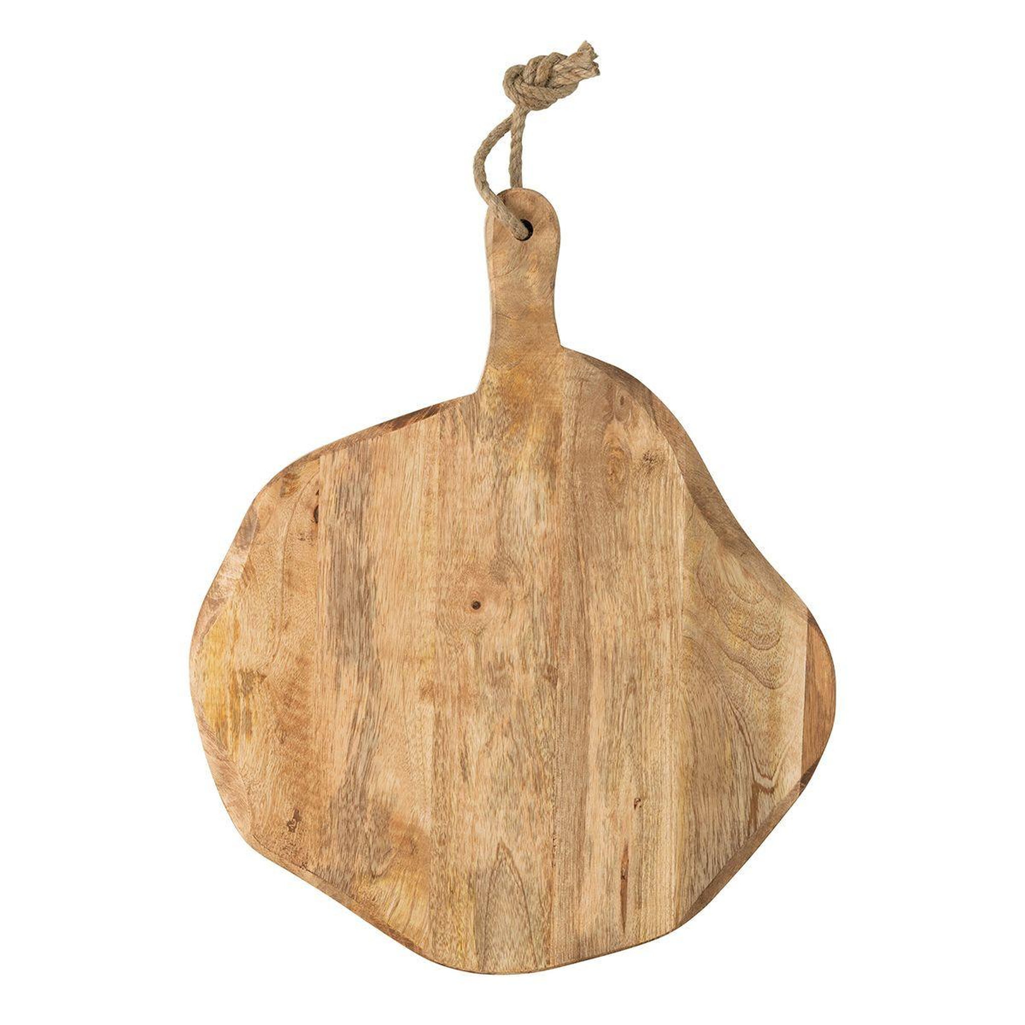 Voir la diapositive 2 : J-LINE Planche à découper ronde  bois  52cm naturel