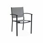  Lot de 2 fauteuils de jardin empilables aluminium et textilène P56xL57xH85cm