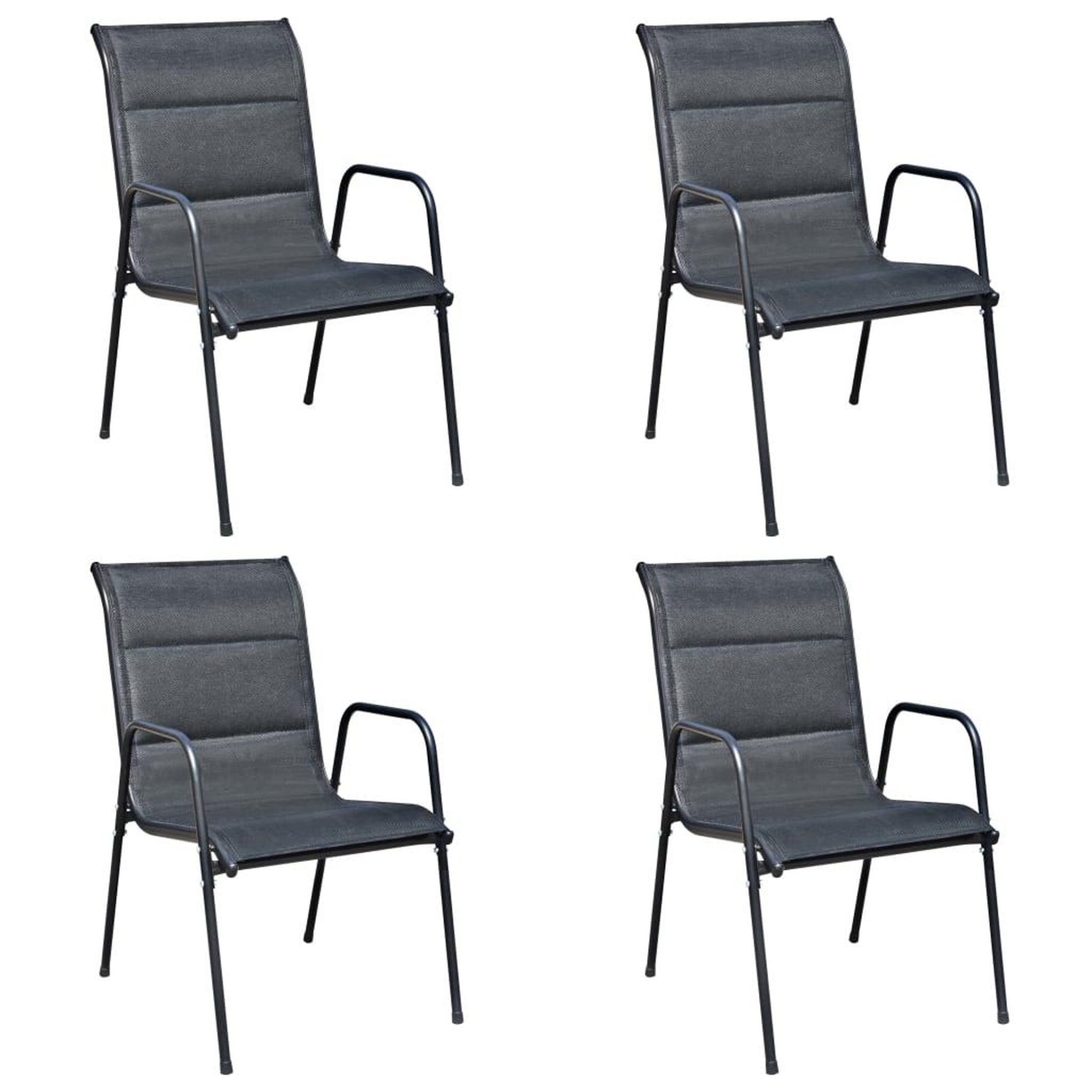 Voir la diapositive 5 : VIDAXL Mobilier de salle a manger d'exterieur 5 pcs acier noir