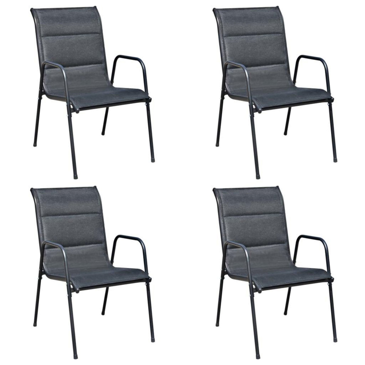 VIDAXL Mobilier de salle a manger d'exterieur 5 pcs Acier Noir