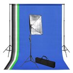 VIDAXL Kit de studio photo avec toile de fond et boîte a lumiere