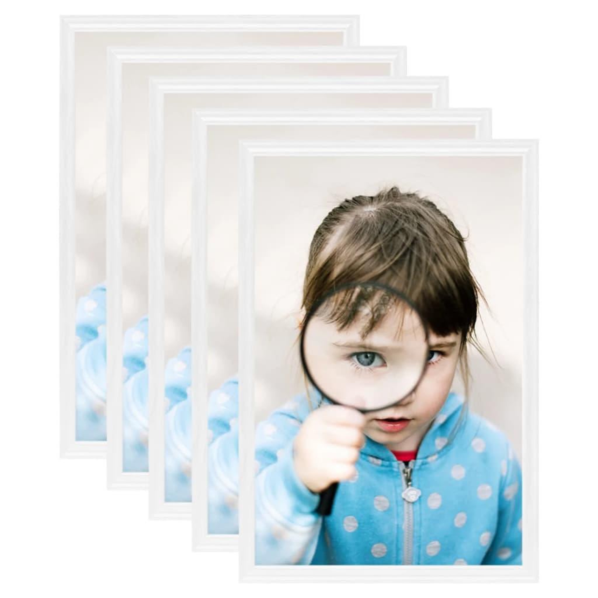 Voir la diapositive 1 : VIDAXL Collage de cadres photo 5 pcs de table Blanc 13x18 cm MDF