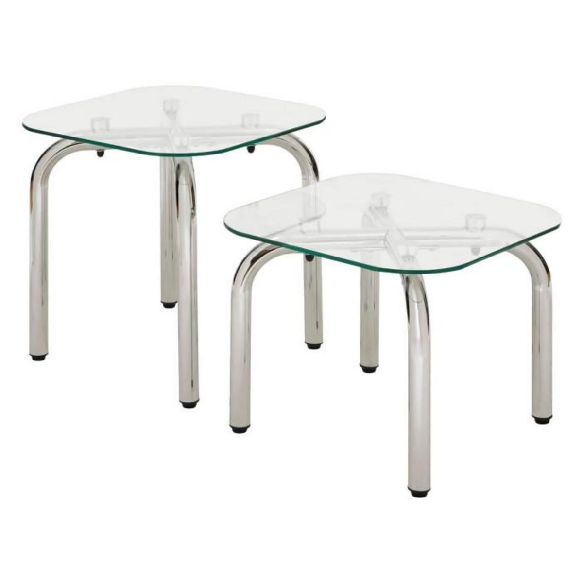ATMOSPHERA Lot de 2 Tables d'Appoint  Hecate  50cm Chromé