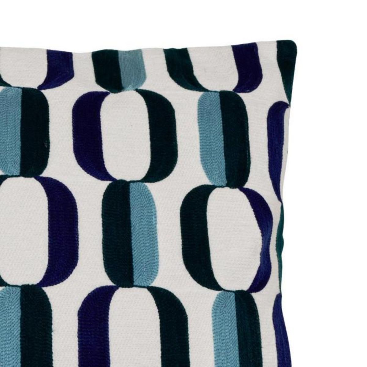 ATMOSPHERA Coussin Déco Brodé  Hary  45x45cm Bleu