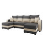 Voir la diapositive 2 : BEST MOBILIER Harvey - canapé panoramique en u 7 places convertible avec coffre en tissu bicolore