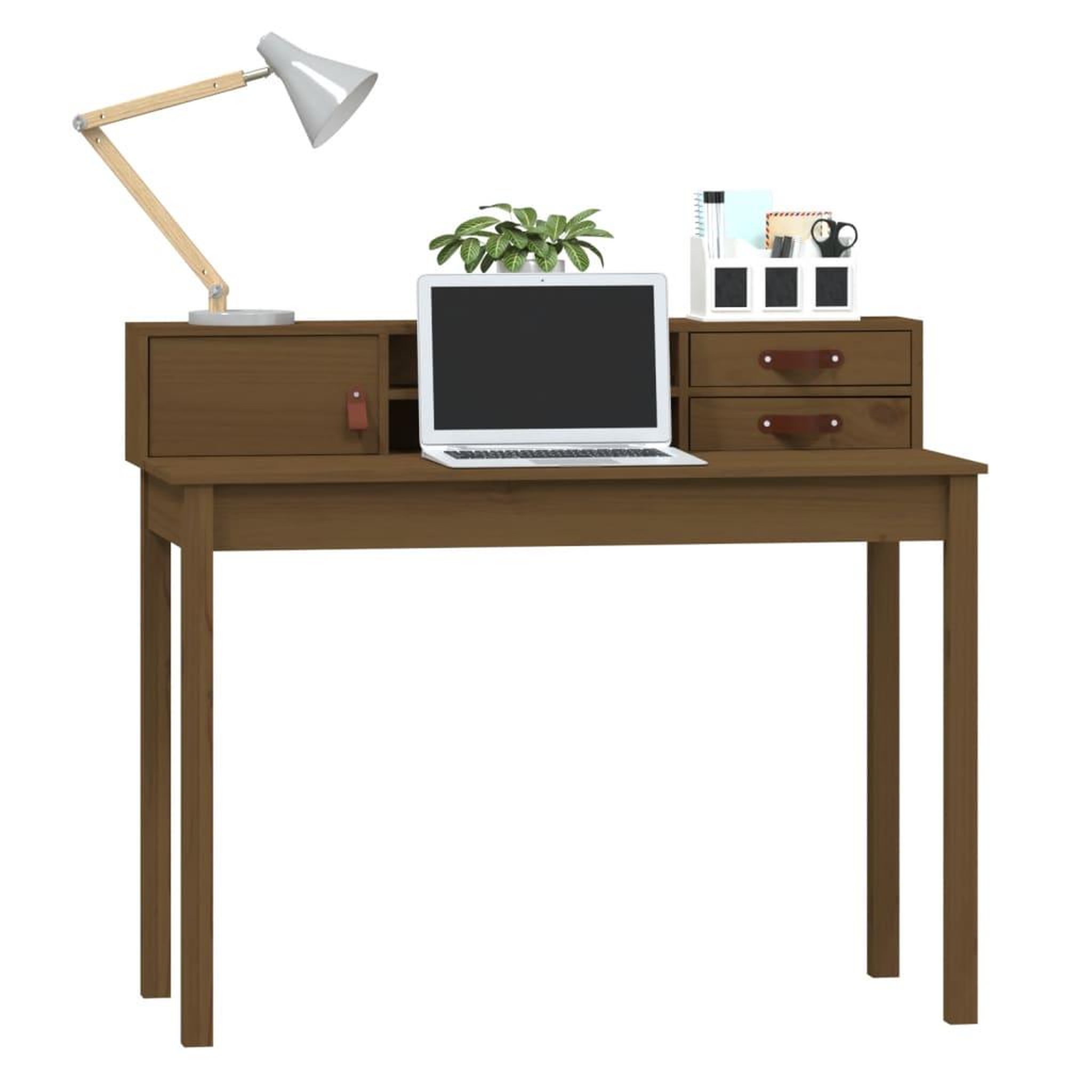 Voir la diapositive 4 : VIDAXL Bureau Marron miel 110x50x93 cm Bois massif de pin