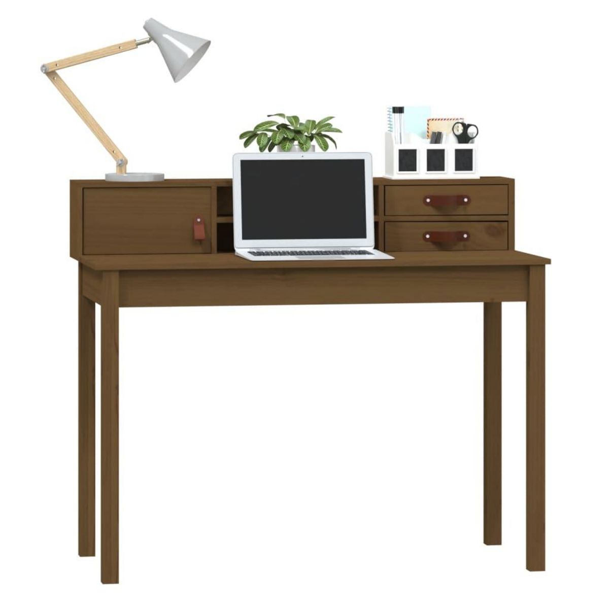 VIDAXL Bureau Marron miel 110x50x93 cm Bois massif de pin