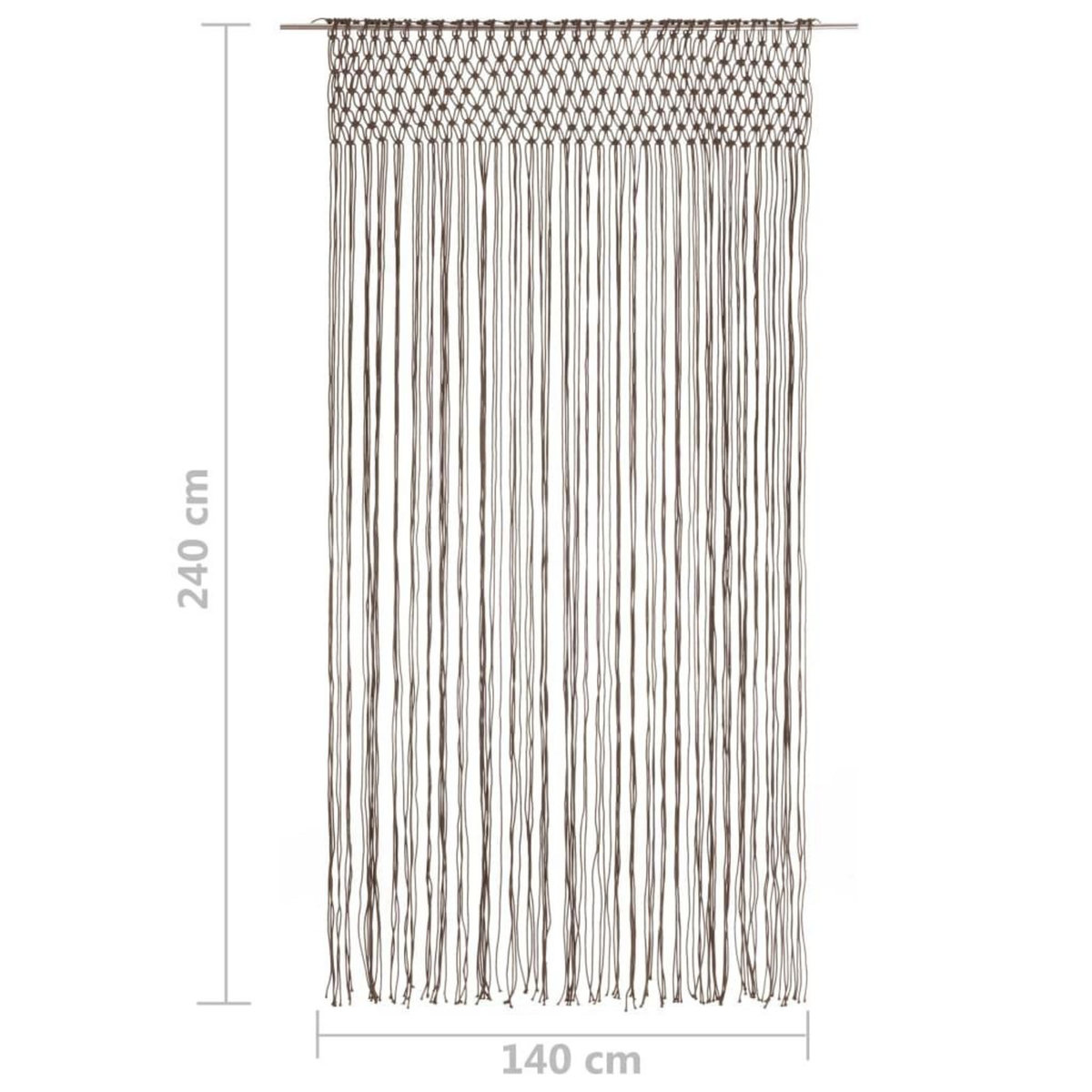 VIDAXL Rideau en macrame Taupe 140x240 cm Coton