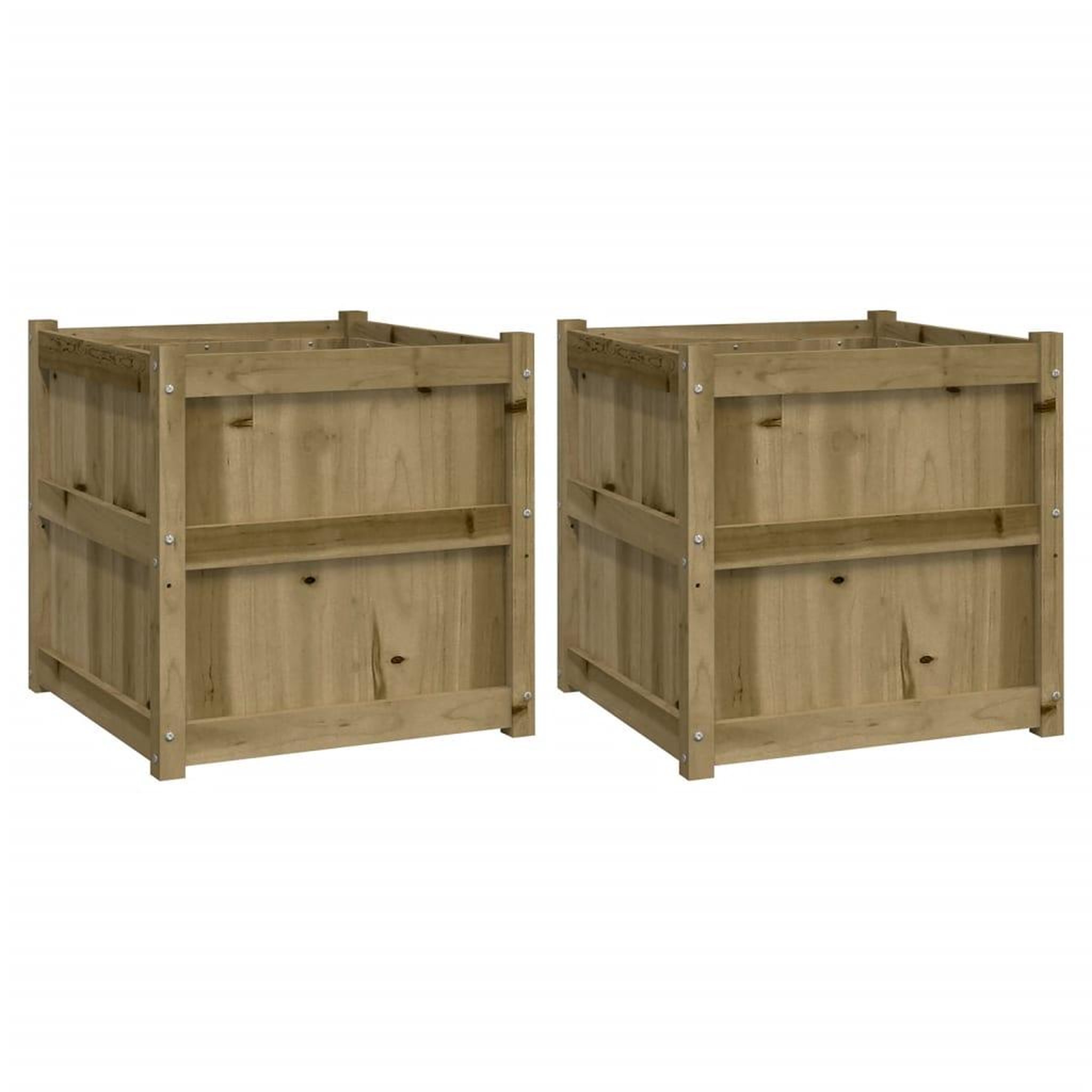 Voir la diapositive 2 : VIDAXL Jardinieres 2 pcs bois de pin impregne