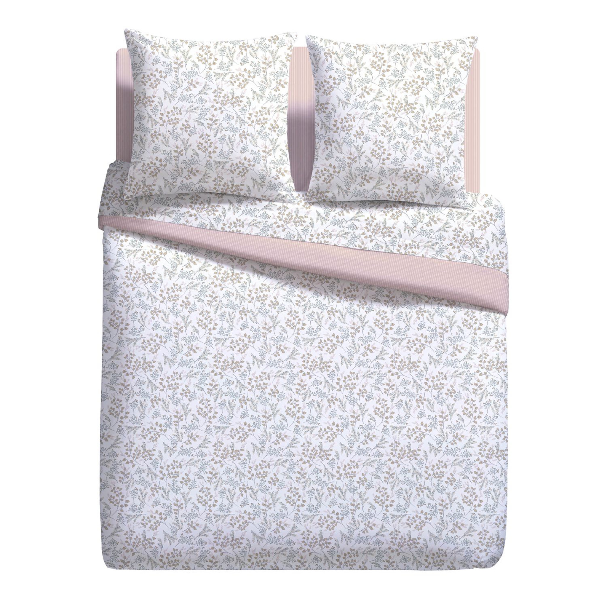 Voir la diapositive 2 : Parure housse de couette en microfibre motif floral KATE 