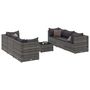 Voir la diapositive 2 : VIDAXL Salon de jardin 7 pcs avec coussins Gris Resine tressee