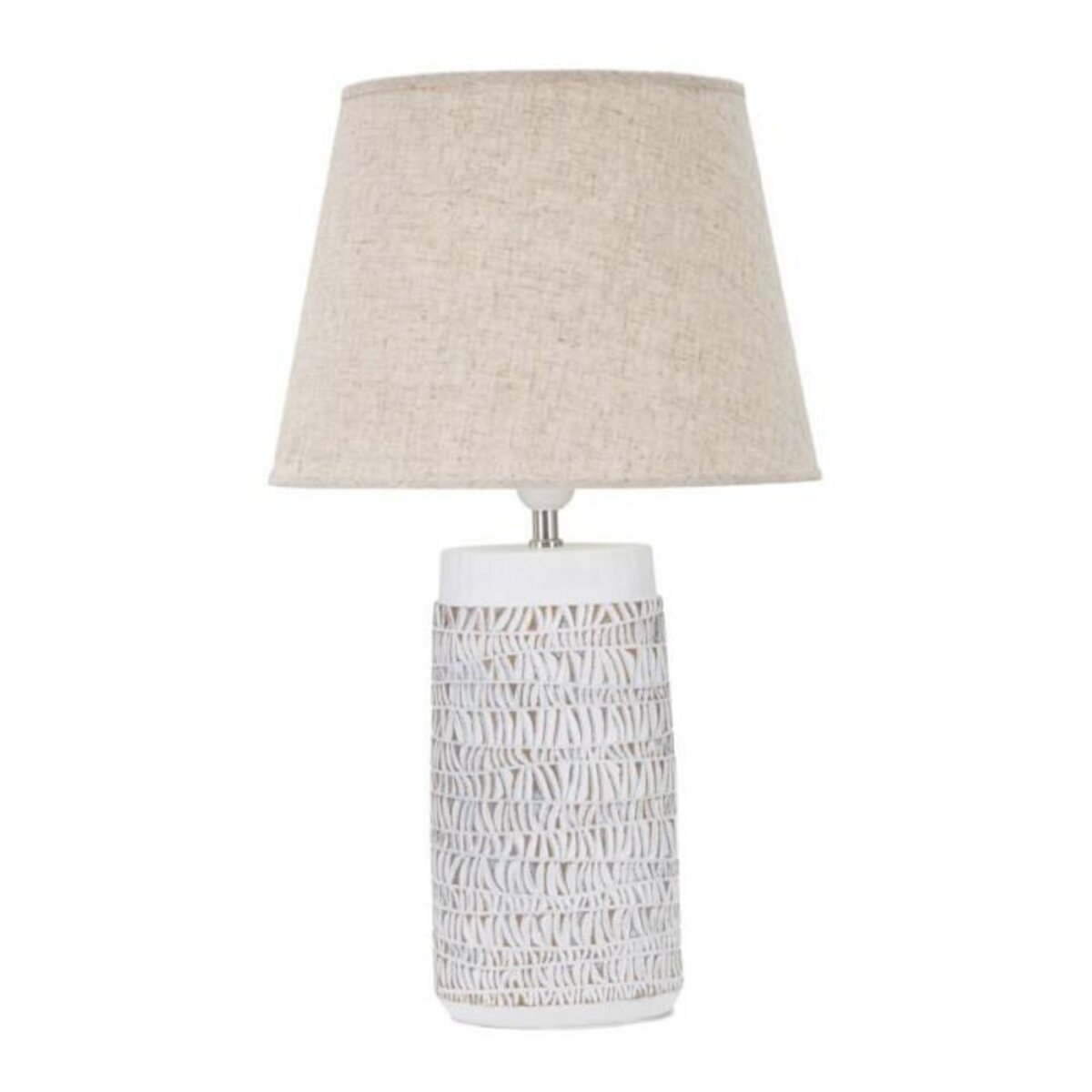 Paris Prix Lampe à Poser en Résine  Nairobi  60cm Blanc & Naturel