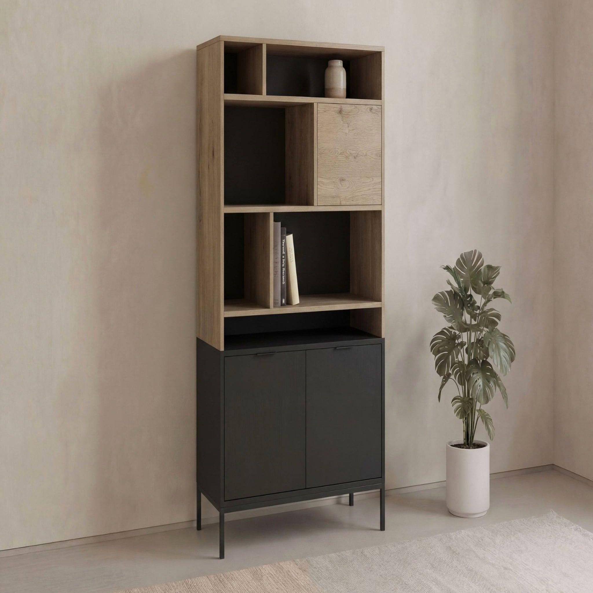 Voir la diapositive 3 : CASANOVA PARIS ELINE - Bibliothèque 90cm en mélamine - Noir
