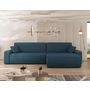 Voir la diapositive 4 : BEST MOBILIER Artemisa - canapé d'angle réversible 5 places convertible avec coffre en velours côtelé