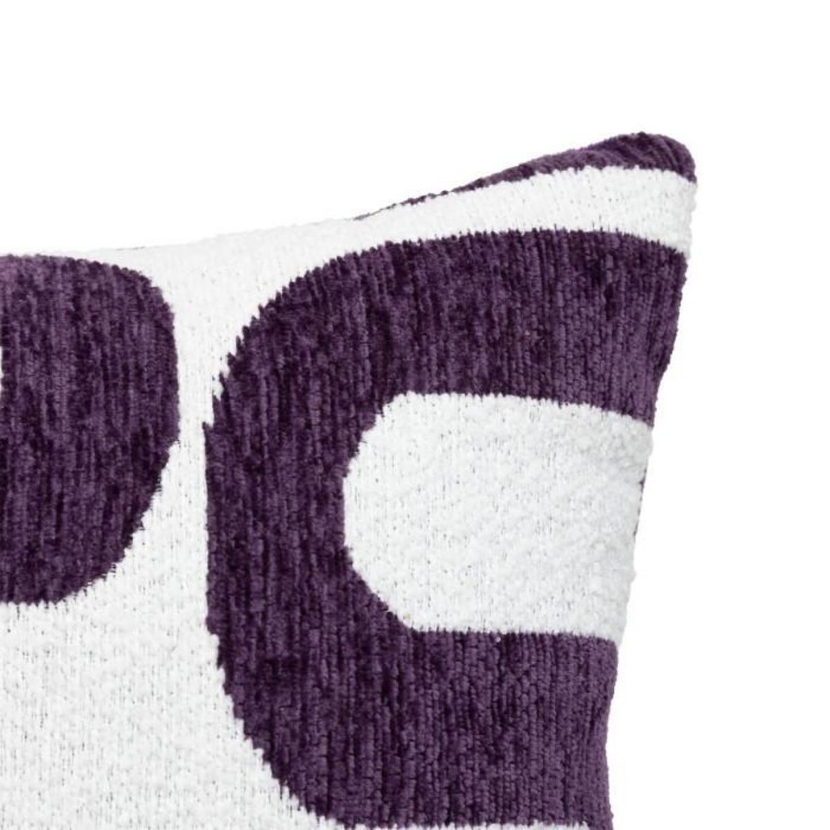 ATMOSPHERA Coussin Déco Chenille  Safina  40x40cm Violet