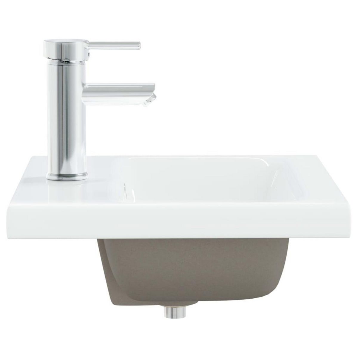VIDAXL Lavabo encastre avec robinet 42x39x18 cm ceramique blanc