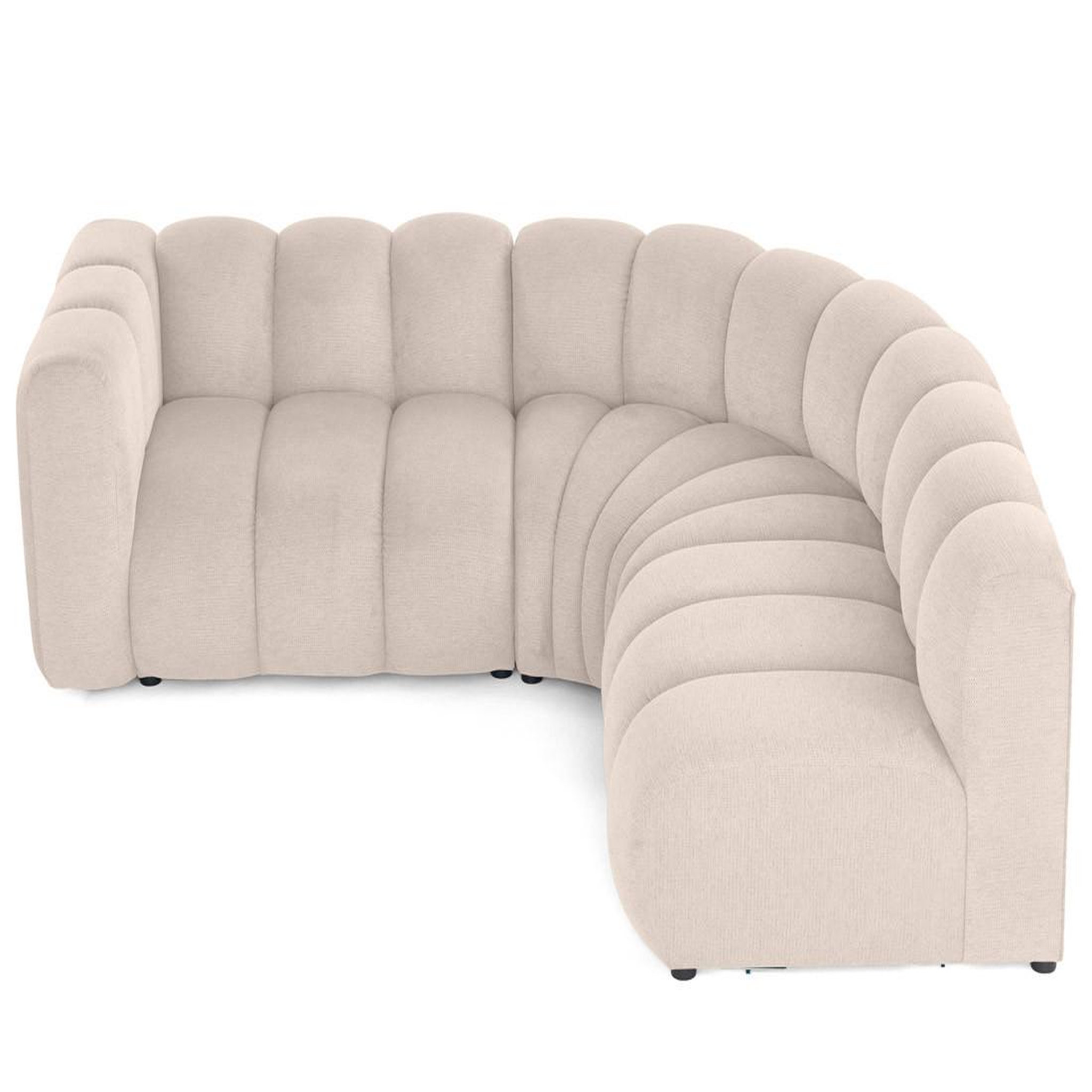 Voir la diapositive 3 : LISA DESIGN Debbie - canapé modulable d'angle droit 4 places avec accoudoir en tissu texturé