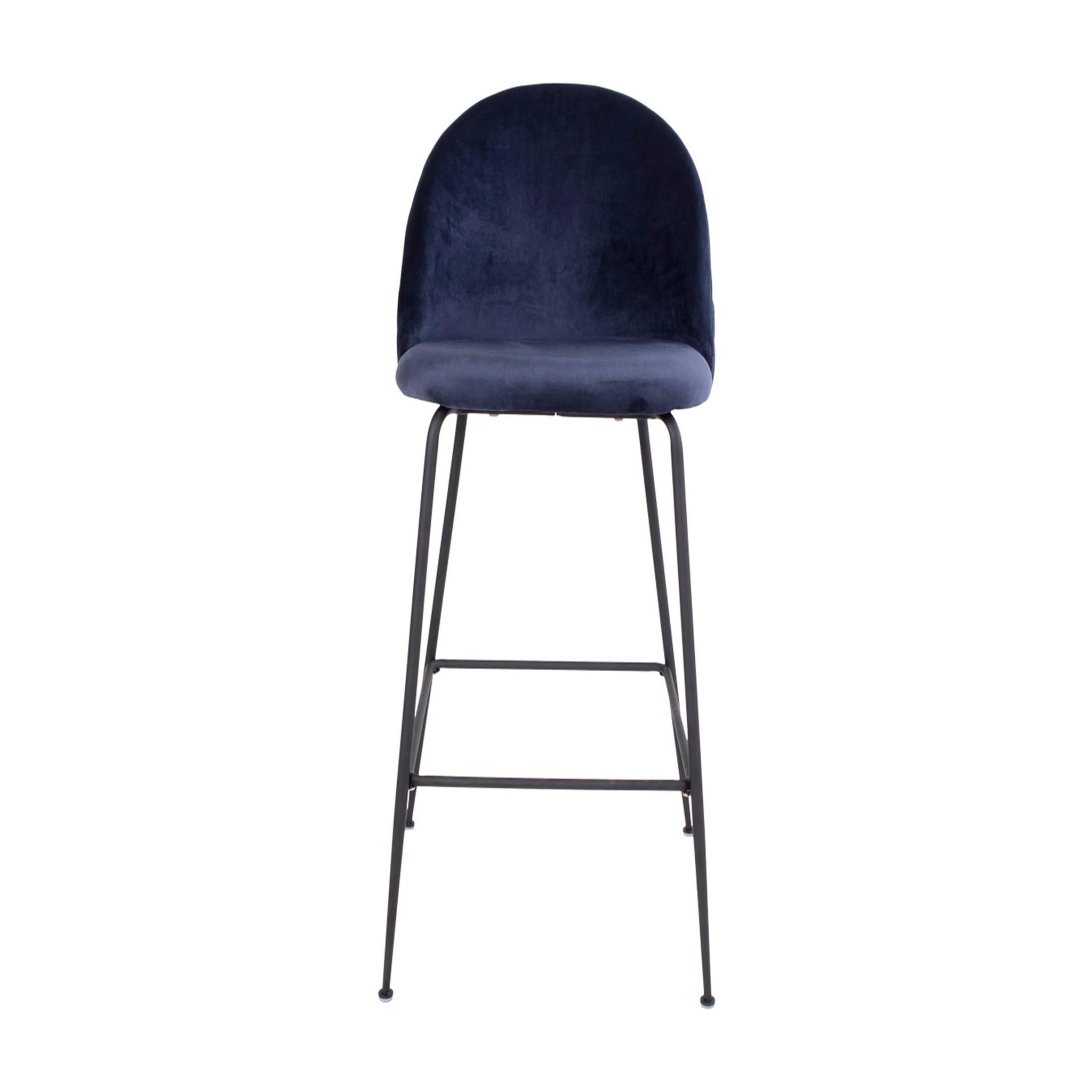Voir la diapositive 2 : LISA DESIGN Antigua - lot de 2 tabourets de bar - en velours bleu