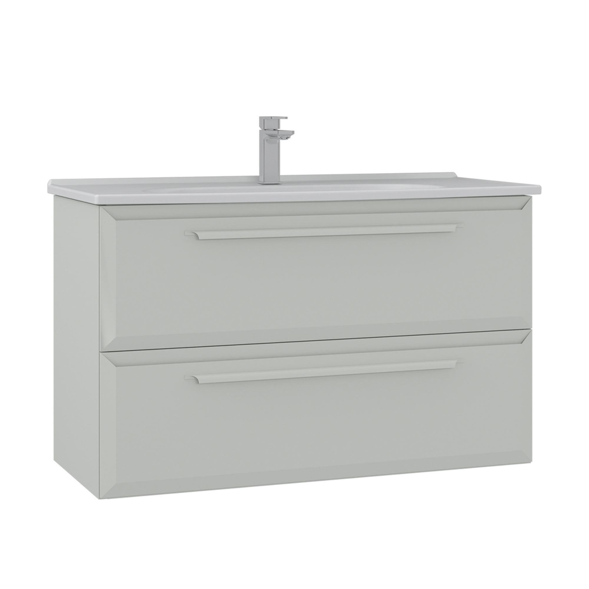 Habitat et Jardin Meuble Vasque  Nuvola 100 v2  - 100 x 50 x 62 cm - Cashmere